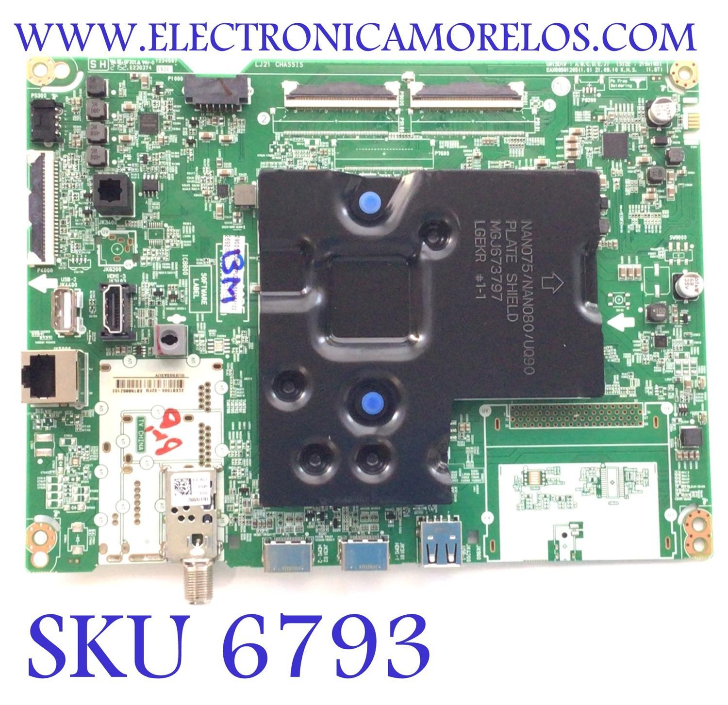 MAIN PARA TV LG AI ThinQ 4K·UHD·HDR / NUMERO DE PARTE EBT66852102 / EAX69581205 / 66852102 / EAX69581205(1.0) / PANEL NC550TQG-AAKH5 / DISPLAY LC550EQC (SP)(A1) / MODELO 55UQ9000PUD / 55UQ9000PUD.BUSYLKR